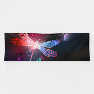 Glowing red dragonfly banner