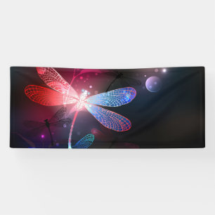 Glowing red dragonfly banner