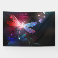 Glowing red dragonfly