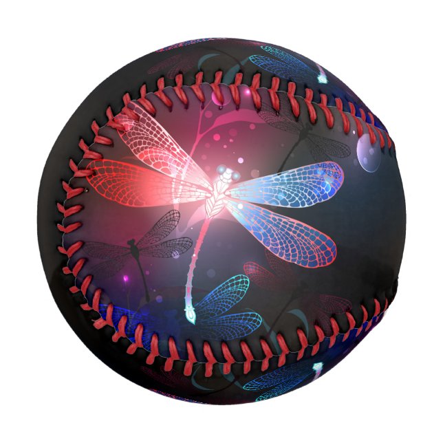 Glowing red dragonfly baseball (Front Left)