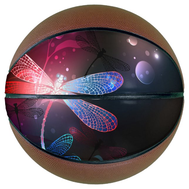Glowing red dragonfly basketball (Front)