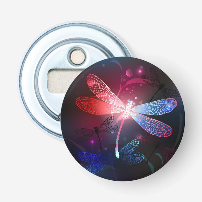 Glowing red dragonfly bottle opener (Front)