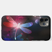 Glowing red dragonfly