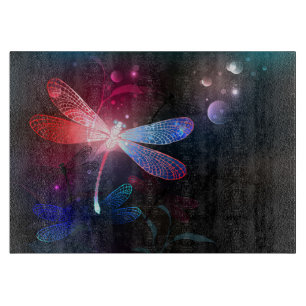 Glowing red dragonfly cutting board