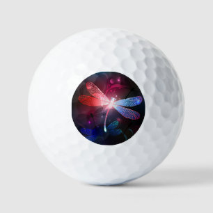 Glowing red dragonfly golf balls