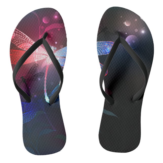 Glowing red dragonfly jandals (Footbed)