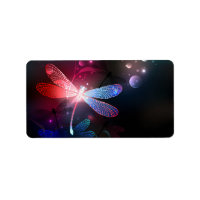 Glowing red dragonfly