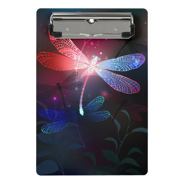 Glowing red dragonfly mini clipboard (Front)