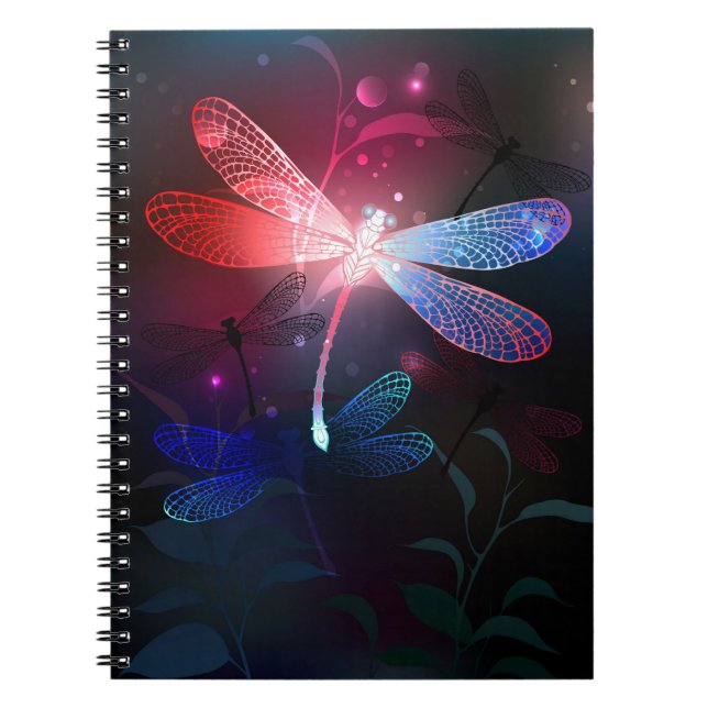 Glowing red dragonfly notebook (Front)