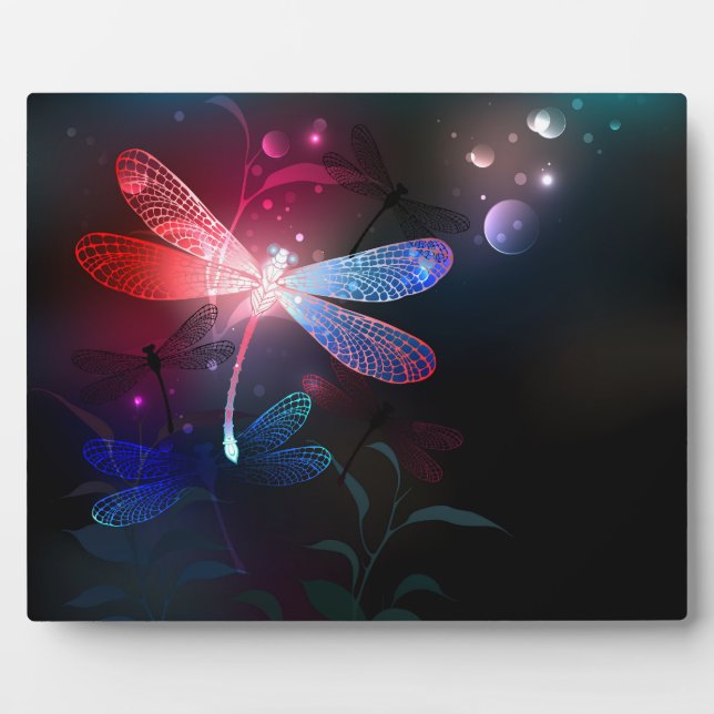 Glowing red dragonfly plaque (Front)