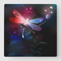 Glowing red dragonfly