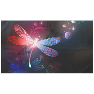 Glowing red dragonfly tablecloth