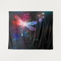 Glowing red dragonfly
