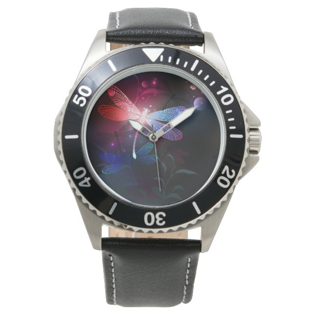 Glowing red dragonfly watch (Front)