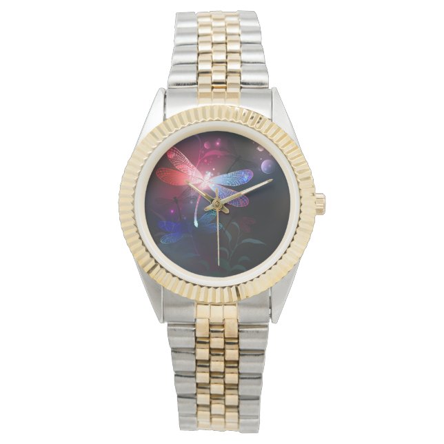 Glowing red dragonfly watch (Front)