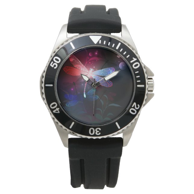 Glowing red dragonfly watch (Front)