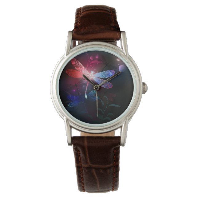 Glowing red dragonfly watch (Front)