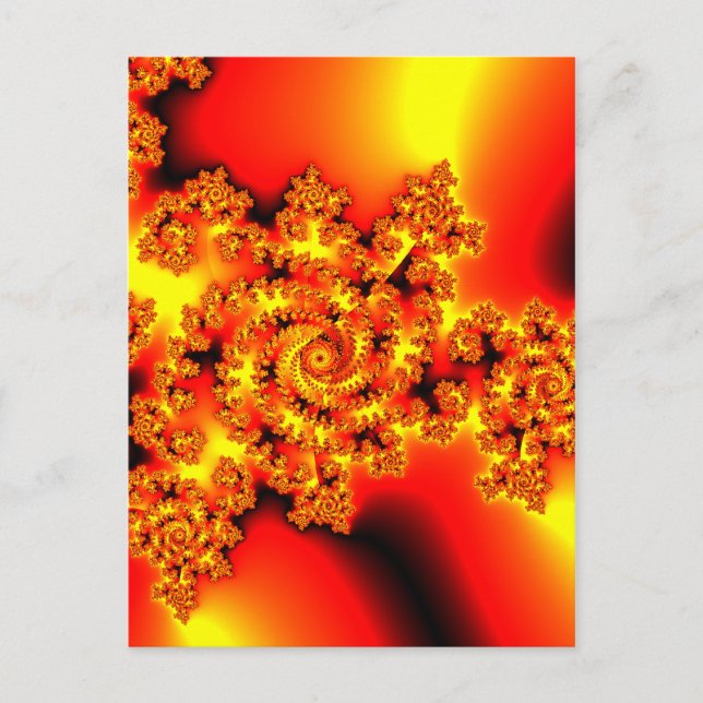 Glowing red fractal postcard (Front)