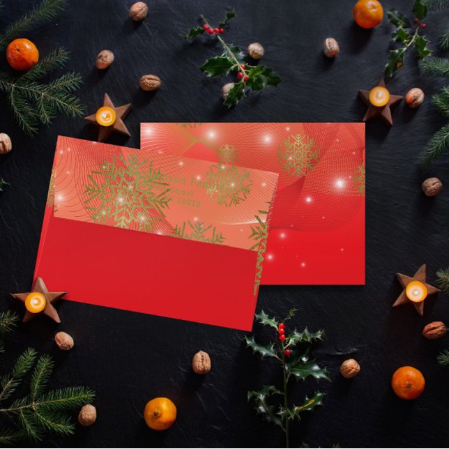 Glowing Red Winter Wonderland Merry Christmas Envelope (Creator Uploaded)