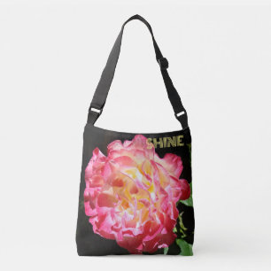Glowing Rose Flower Pink Tote Bags gifts