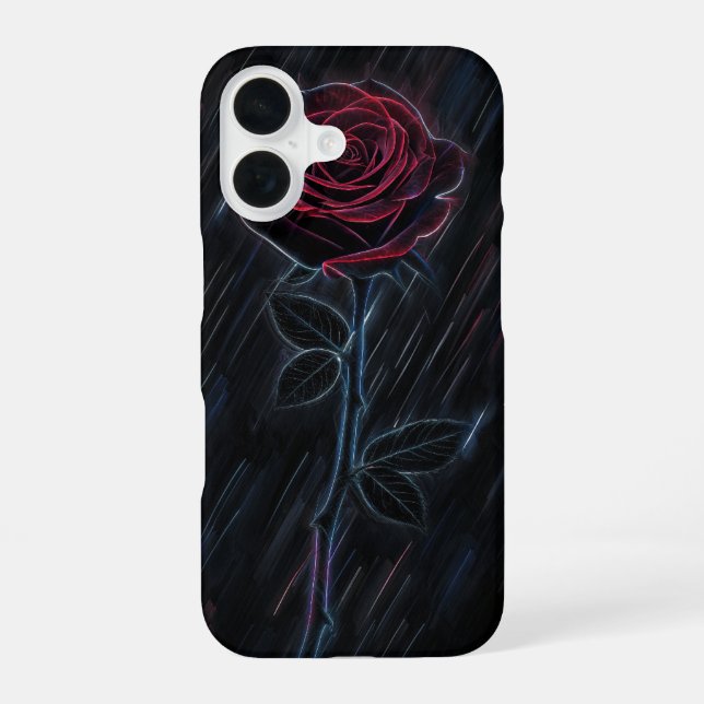 Glowing Rose iPhone 16 Case (Back)