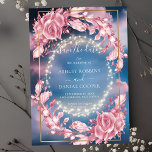 Glowing Rosy Flowers And Sparkles Save The Date Invitation<br><div class="desc">Elegant,  modern,  and delicate Mystical Glowing Rosy Flowers And Sparkles  Save The Date wedding invitation that you can customise with your info to make it furthermore special. The romantic minimalist design features lovely and elegant calligraphy on a Beautiful background with a clean and simple look.</div>