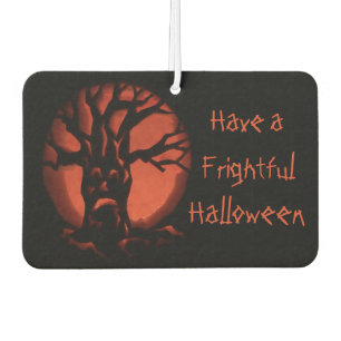 Glowing Scared Dead Tree Halloween Pumpkin Car Air Freshener