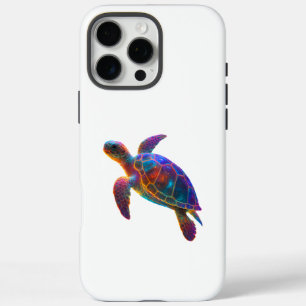 Glowing Sea Turtle Art - Vibrant Underwater Reptil iPhone 16 Pro Max Case