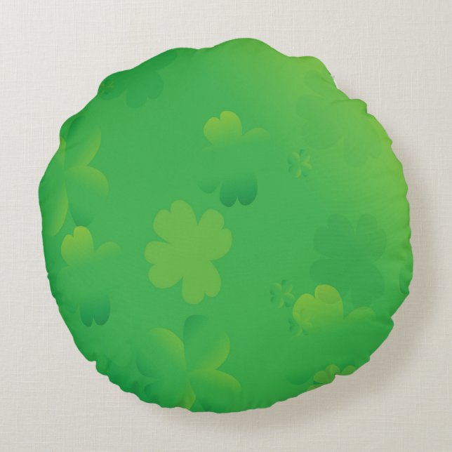 Glowing Shamrocks Round Cushion (Back)