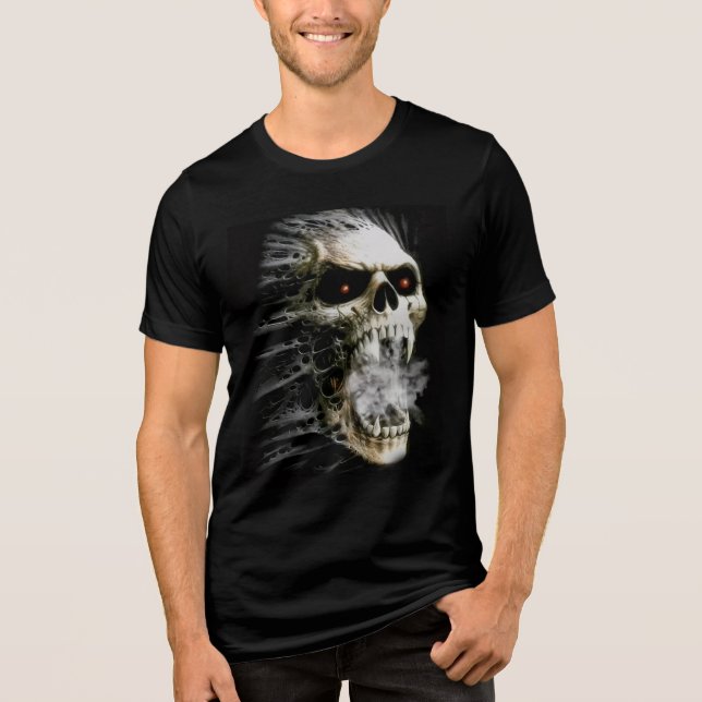 Glowing Skull - T-Shirt Tri-Blend Shirt (Front)