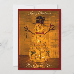 Glowing Snowman Holiday Card