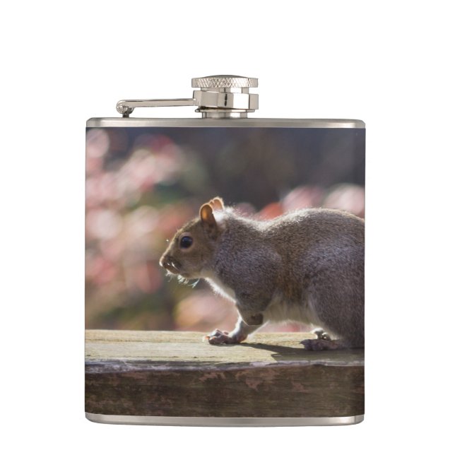 Glowing Squirrel Hip Flask (Front)