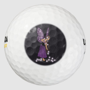 Glowing Star Flowers Pretty Purple Fairy Girl Golf Balls
