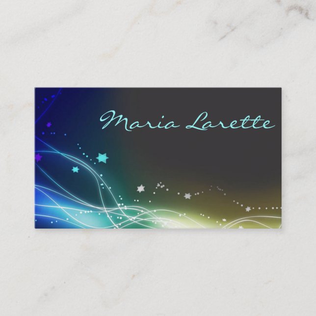 GLOWING STARS Party Planner Artist Designer Card (Front)