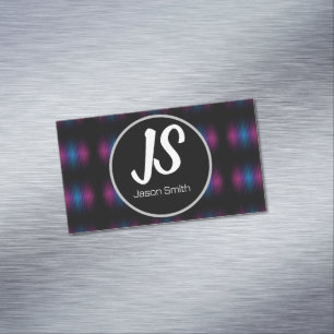 Glowing steel pattern magnetic business card