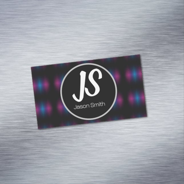 Glowing steel pattern magnetic business card (In Situ)