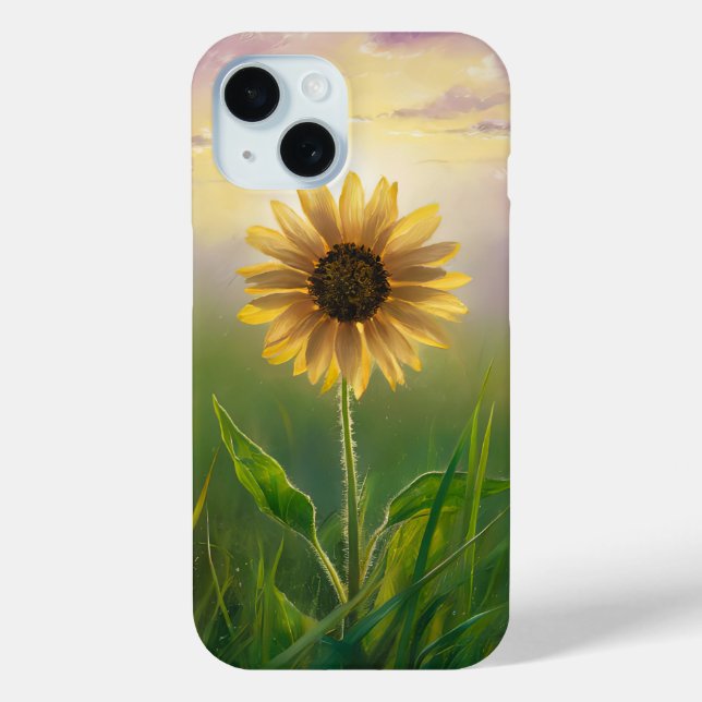 Glowing Sunflower In Grassy Field Case-Mate iPhone Case (Back)