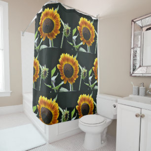 Glowing Sunflower Shower Curtain