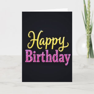 Glowing Text Birthday Card