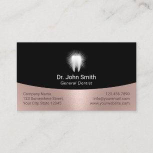 Glowing Tooth Black & Rose Gold Dental Appointment
