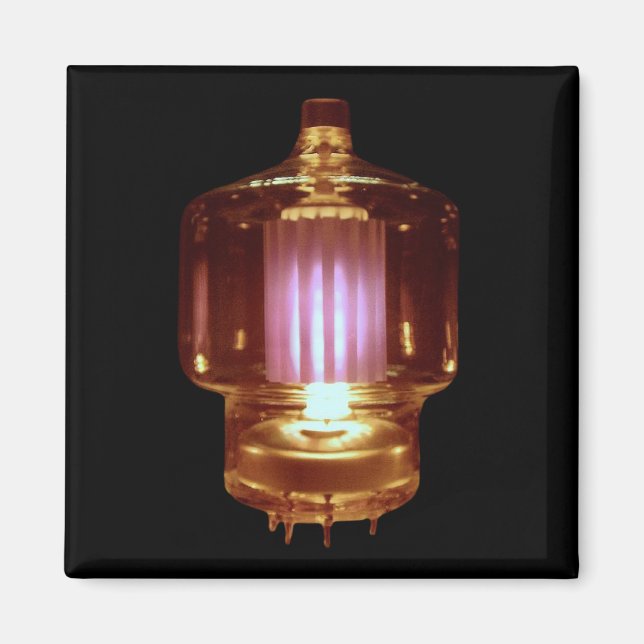 Glowing Transmitter Vacuum Tube Magnet (Front)