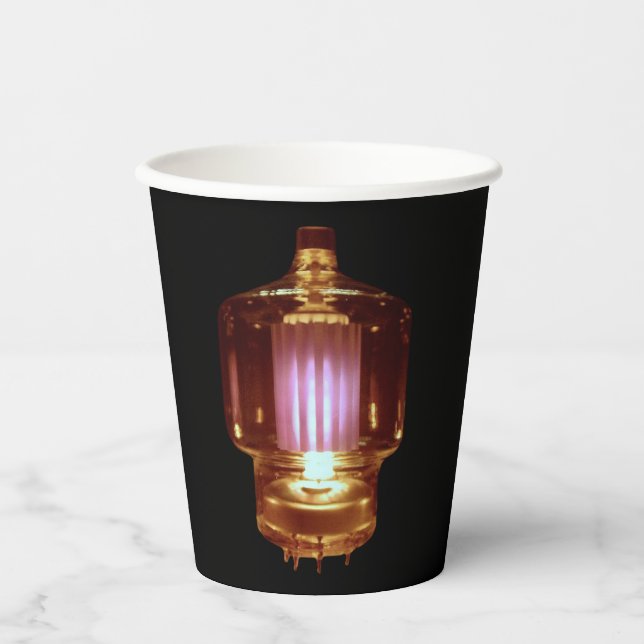 Glowing Transmitter Vacuum Tube Paper Cups (Front)