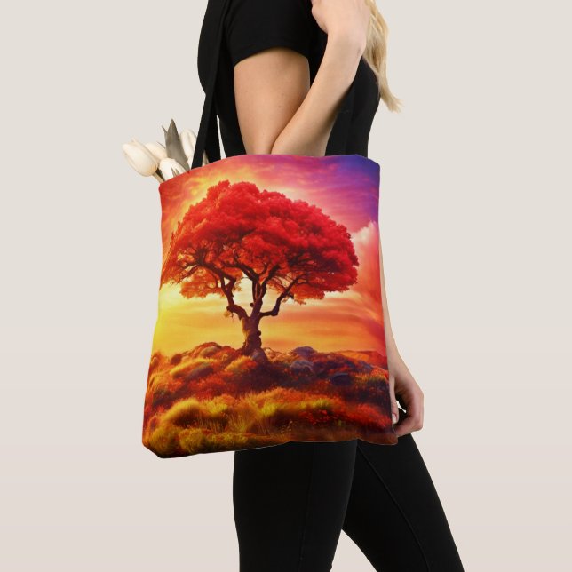 Glowing Tree of Life Art Tote Bag (Close Up)