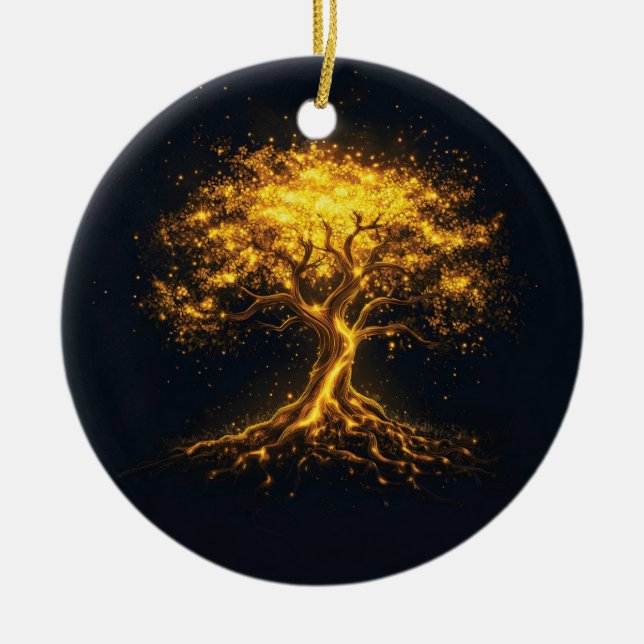  Glowing Tree of Life – Mystical and Enchanting  Ceramic Tree Decoration (Front)