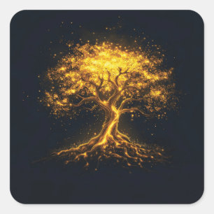 Glowing Tree of Life – Mystical and Enchanting Square Sticker