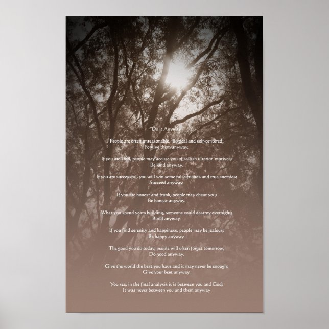 Glowing Trees "Do It Anyway" Poster (Front)