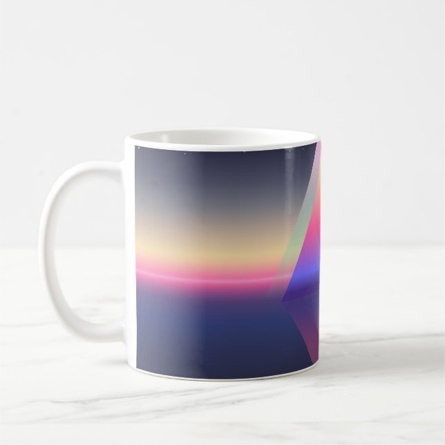 Glowing triangle. Ethereum concept. futuristic abs Coffee Mug (Left)
