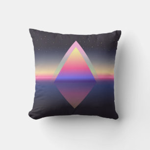 Glowing triangle. Ethereum concept. futuristic abs Cushion