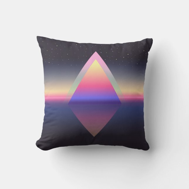 Glowing triangle. Ethereum concept. futuristic abs Cushion (Front)