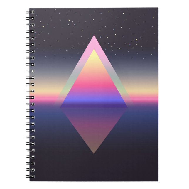 Glowing triangle. Ethereum concept. futuristic abs Notebook (Front)